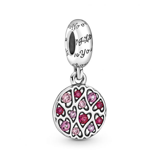 Pandora Sparkling Heart Pattern Dangle Charm | REEDS Jewelers