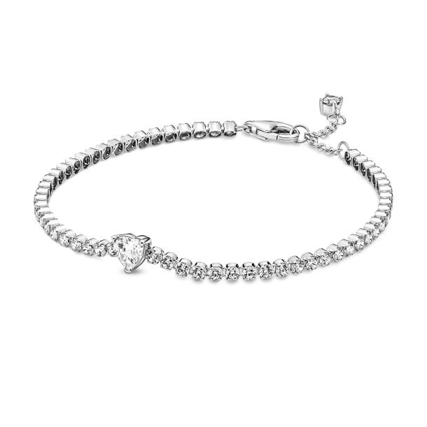 Pandora Sparkling Heart Tennis Bracelet REEDS Jewelers
