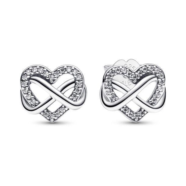 Pandora sparkling freehand heart stud earrings hot sale