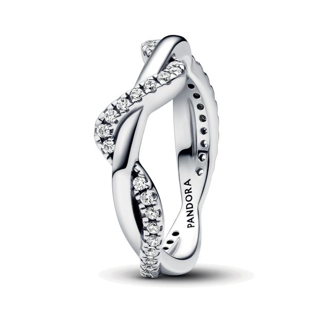 Pandora Sparkling Intertwined Wave Ring | REEDS Jewelers