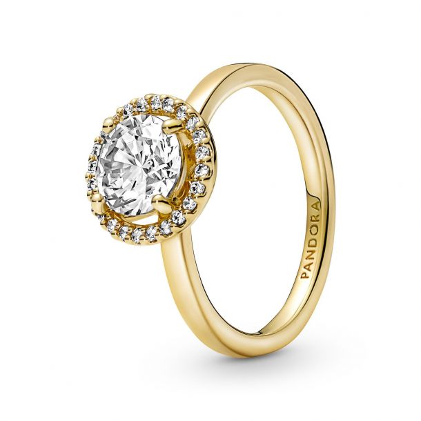 Afleiden ziekenhuis aanpassen Pandora Sparkling Round Halo Ring, Gold-Plated | REEDS Jewelers