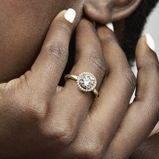 Round sparkle halo ring pandora hotsell