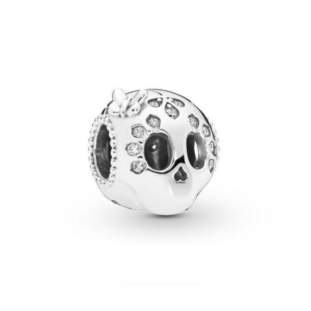 Pandora Sparkling Skull Charm Clear Cubic Zirconia