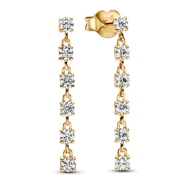 Pandora Sparkling Stones GoldPlated Drop Earrings REEDS Jewelers