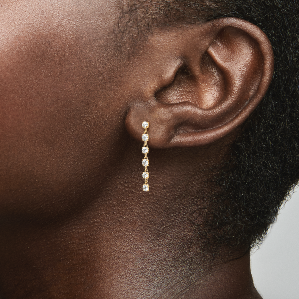 Pandora Sparkling Stones Gold Plated Drop Earrings