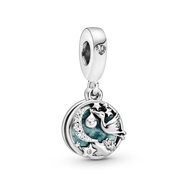 Pandora Stork & Twinkling Stars Dangle Charm | REEDS Jewelers