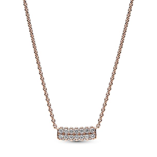 Tiffany Lock Pendant in Rose Gold with Pavé Diamonds, Medium