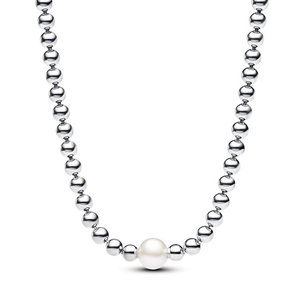【HYERES LOR】25SS★ H Edit Silver (Y) Freshwater Pearl L NC Pandora Treated Freshwater Cultured Pearl & Beads Collier
