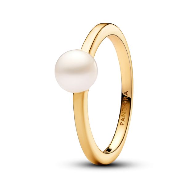 Pandora Treated Freshwater Cultured Pearl Gold Plated Ring