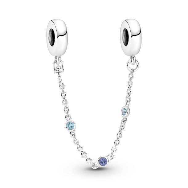 Landsdækkende håndtering Sherlock Holmes Pandora Triple Blue Stone Safety Chain | REEDS Jewelers