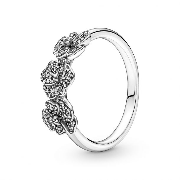 Immersion prose straw Pandora Triple Pansy Flower Ring | REEDS Jewelers