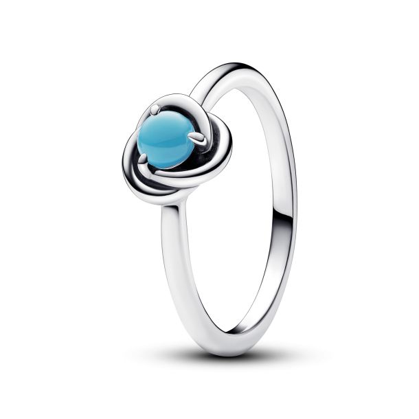 Pandora December Turquoise Blue Eternity Circle Ring REEDS Jewelers