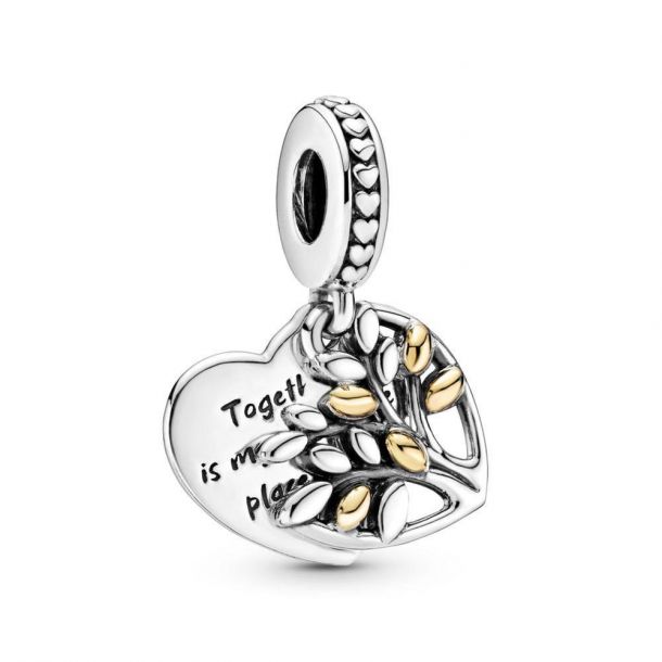 then Refrain drain Pandora Two-Tone Family Tree Heart Dangle Charm | REEDS Jewelers