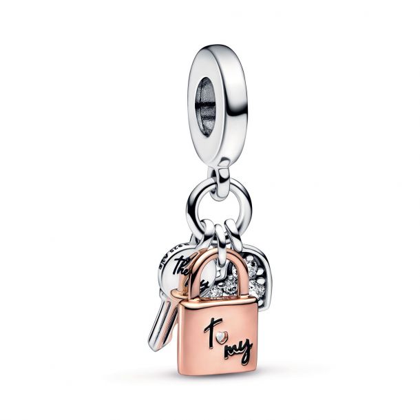 Pandora key to my heart charm gold top