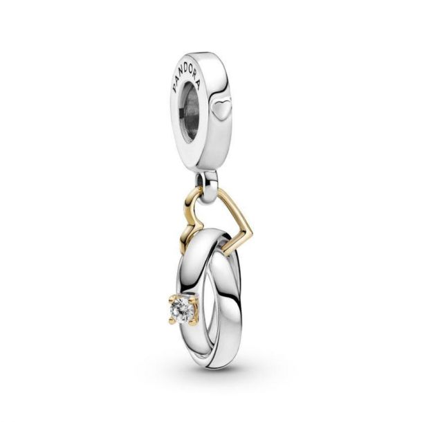 Retentie mouw Door Pandora Two-Tone Wedding Rings Dangle Charm | REEDS Jewelers