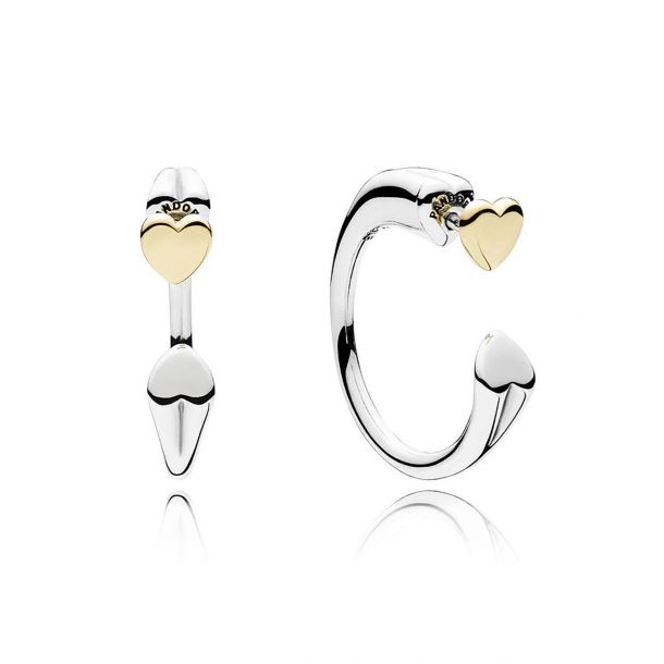 Pandora two top hearts earrings