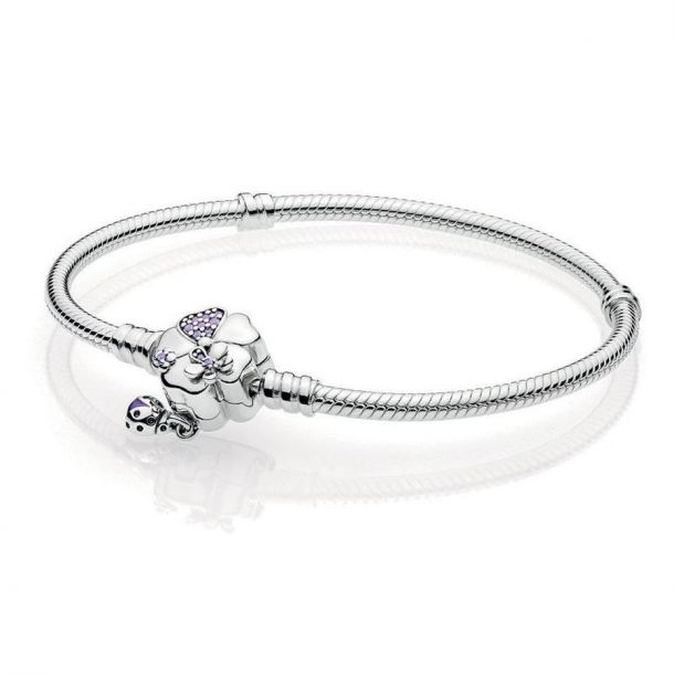 Wildflower meadow clasp sterling silver bracelet top