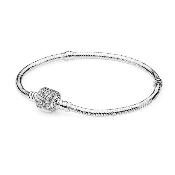 arithmetic stomach ache liberal Pandora with Signature Clasp Bracelet, Clear Cubic Zirconia - 6.7in (17cm)  | REEDS Jewelers