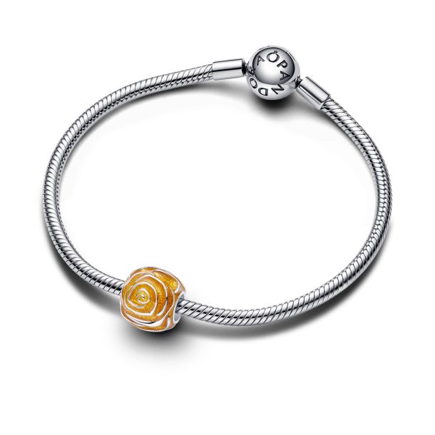 Pandora Yellow Rose in Bloom Charm :: Enamel Charms