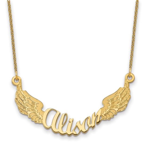 Angel nameplate necklaces sale