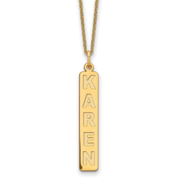 Engraved vertical bar pendant online