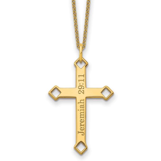 Personalized Engraved Cross Pendant Necklace