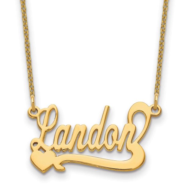 Personalized Heart Name Plate Necklace