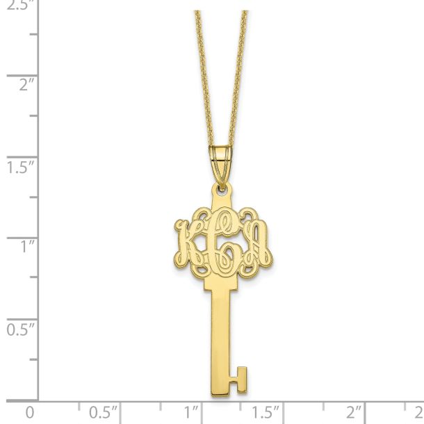 Personalized Monogram Key Pendant Necklace REEDS Jewelers