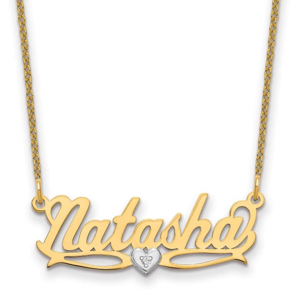 Diamond Accent Nameplate Necklace (custom)