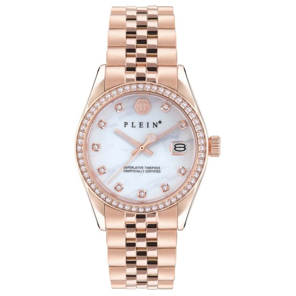 Philipp Plein Date Superlative Crystal Accent and Ion Plated Rose