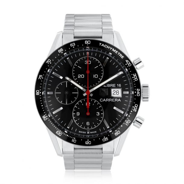 Previously Owned Men s TAG Heuer CARRERA Calibre 16 Automatic Chronograph Watch CV201AK.BA0727