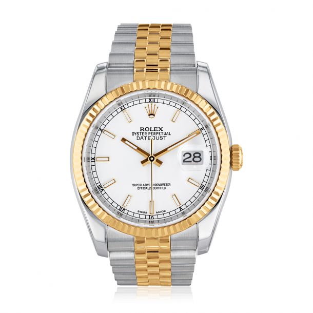 Classic oyster two tone rolex womens shop