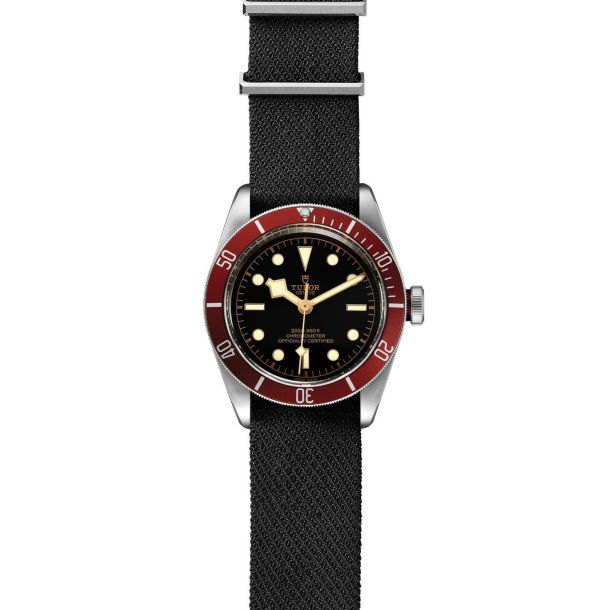 Previously Owned TUDOR Black Bay Burgundy Black Fabric Strap Watch 41mm M79230R 0010 REEDS Jewelers