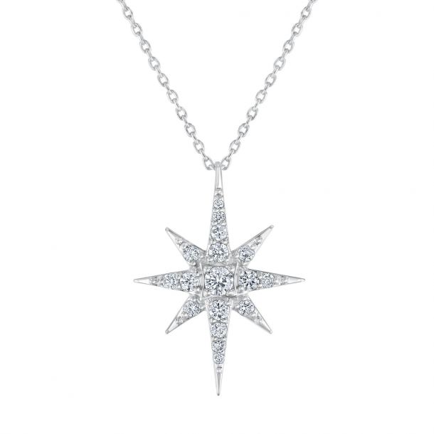 Radiant Universe Celestial Diamond North Star White Gold Pendant