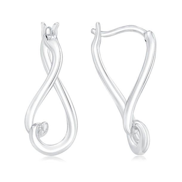 Sterling Silver Infinity Twist Hoop Earrings REEDS Jewelers
