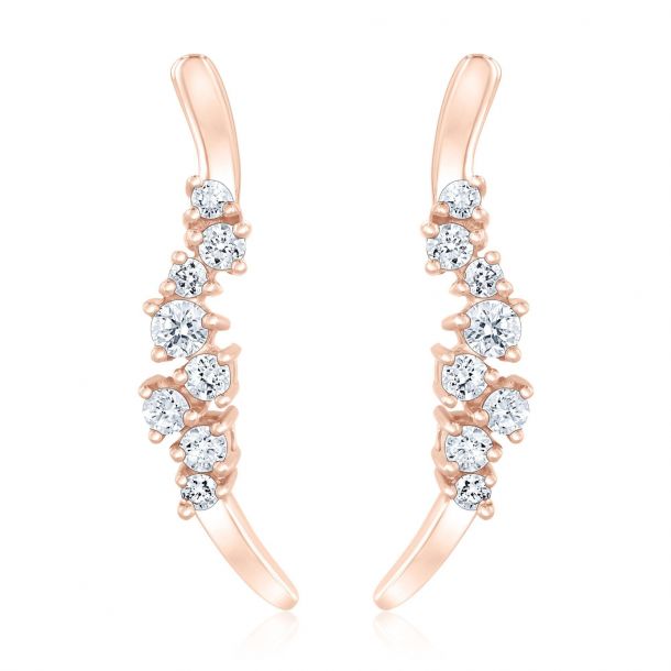 REEDS Exclusive Narrative Rose Gold Diamond Drop Earrings 1/4ctw