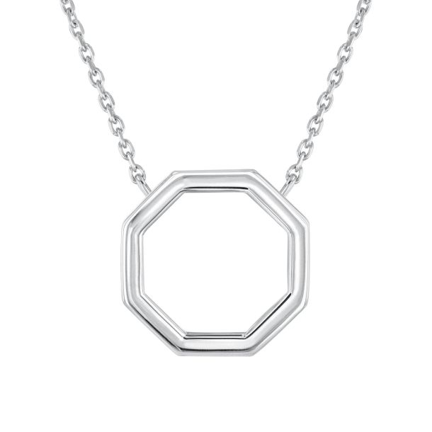 Sterling Silver Octagon Pendant Necklace REEDS Jewelers