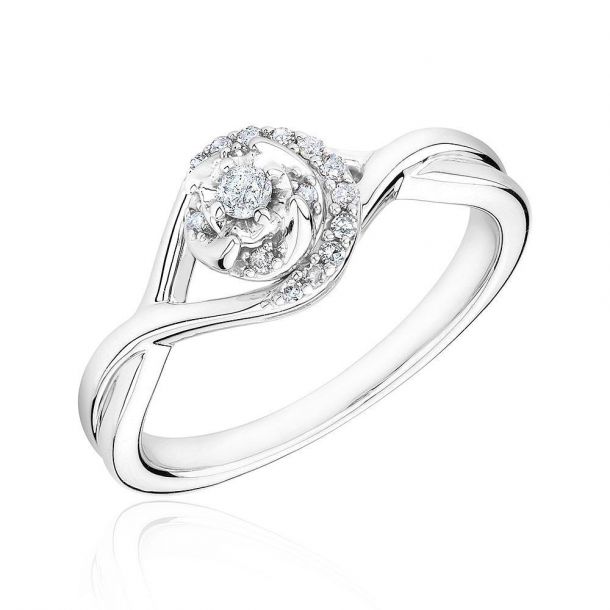 REEDS Diamond Lotus Promise Ring 1 8ctw