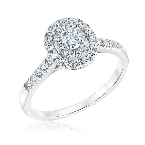 REEDS Jewelers Exclusive Forever Beautiful Oval Diamond Double Halo ...