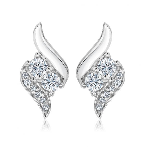 REEDS Two Diamond Unending Love Earrings 1/3ctw | REEDS Jewelers