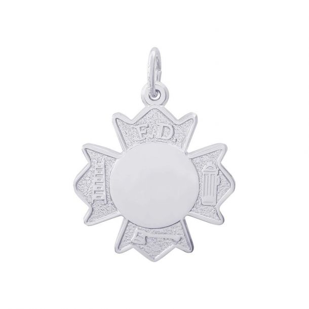 Rembrandt Charms Fire Department Badge Charm REEDS Jewelers