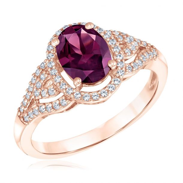 Gold rhodolite discount ring