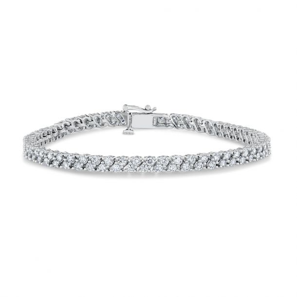 Double row discount diamond tennis bracelet