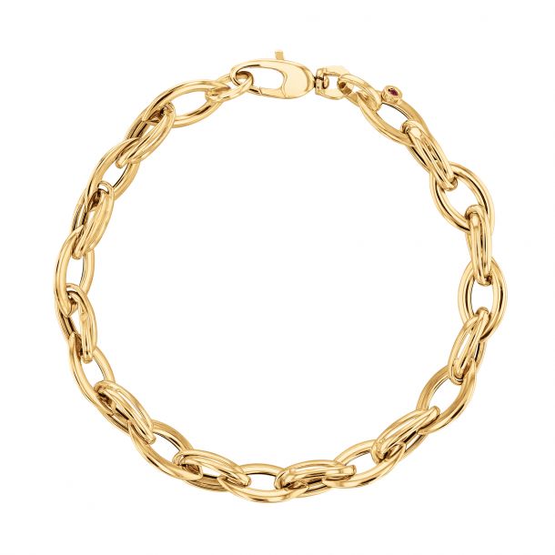 18K YELLOW DESIGNER GOLD TRIPLE STRAND PAPERCLIP CHAIN & DIAMOND NECKLACE -  Roberto Coin - North America