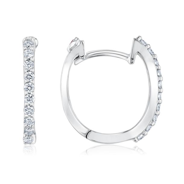 Illusion Set Teardrop Diamond Hoop Drop Earrings - Johnny Jewelry