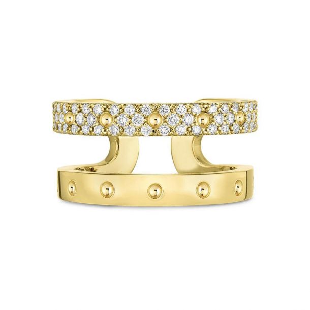 Roberto Coin Double Symphony Pois Moi Diamond Ring Size 6.5