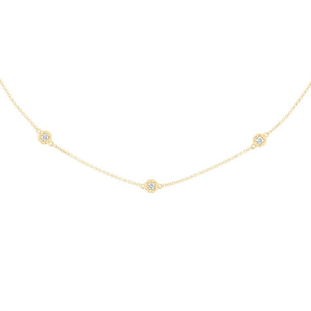 Roberto Coin New Barocco Yellow Gold Diamond Station Necklace 3