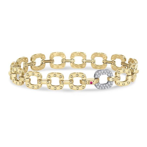Roberto Coin Pois Moi One Diamond Link Bracelet 1 5ctw REEDS Jewelers