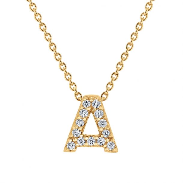 Roberto Coin Tiny Treasures Diamond Love Letter A Necklace 1 15ctw