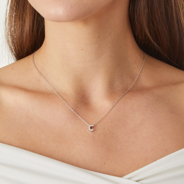 Roberto Coin Tiny Treasures Diamond Love Letter C Necklace 1 20ctw